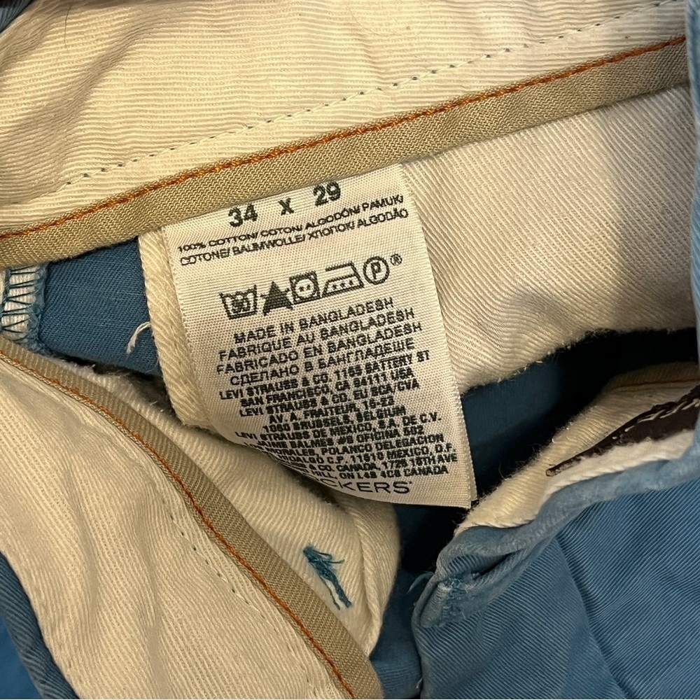 Men’s Dockers D3 100% Weathered Cotton Khaki Chino Pant. Blue Size 34 x 29 #1039 - Picture 4 of 6